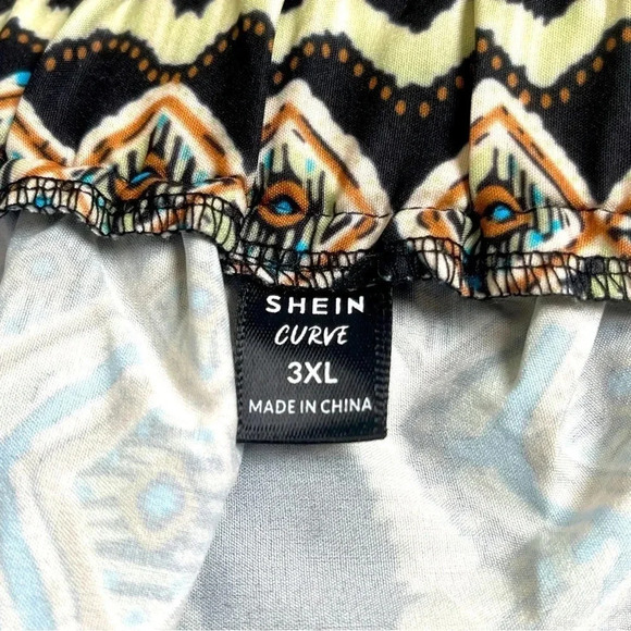 Shein Curve Pleated Aztec Skirt - Size 3XL - Picture 3 of 4